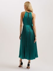Ted Baker Green Melike Pleated Halterneck Midi Dress - Image 5 of 6