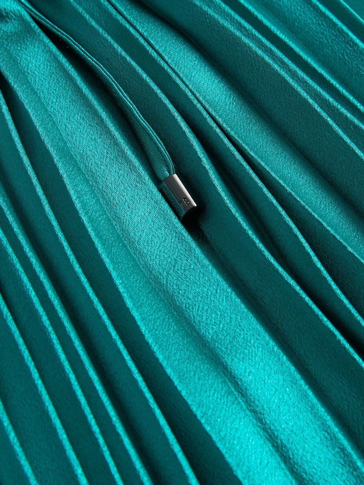 Ted Baker Green Melike Pleated Halterneck Midi Dress - Image 6 of 6