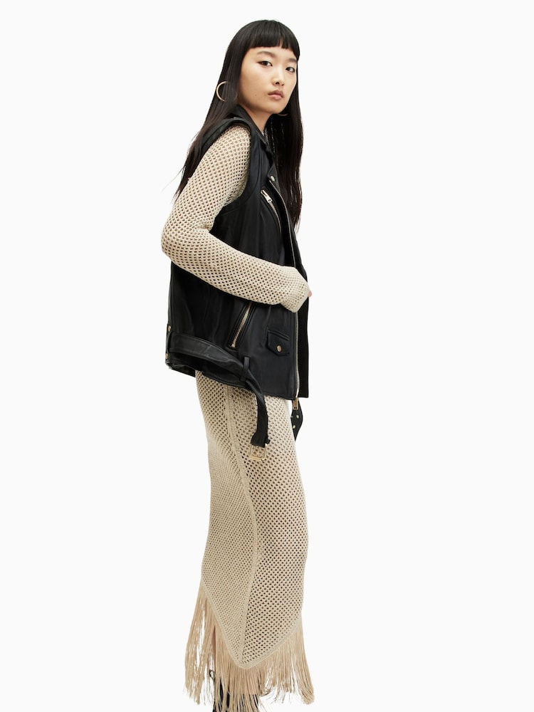 AllSaints Billie Black Gilet - Image 5 of 6