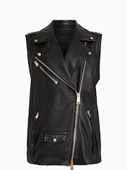 AllSaints Billie Black Gilet - Image 6 of 6