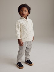 Brown Dogtooth Cargo Jersey Joggers (3mths-7yrs) - Image 2 of 8