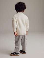 Brown Dogtooth Cargo Jersey Joggers (3mths-7yrs) - Image 4 of 8