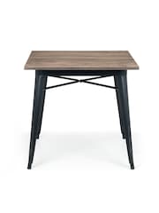 Julian Bowen Mocha Elm Black Grafton Square Table - Image 3 of 6