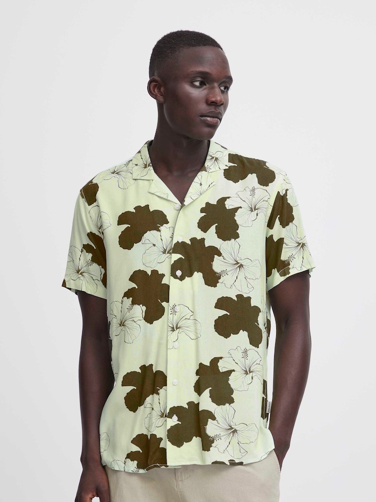 Blend Green Floral Short Sleeve Shirt - Image 1 of 5