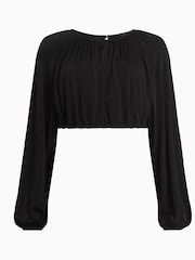 AllSaints Black Casandra Top - Image 7 of 7