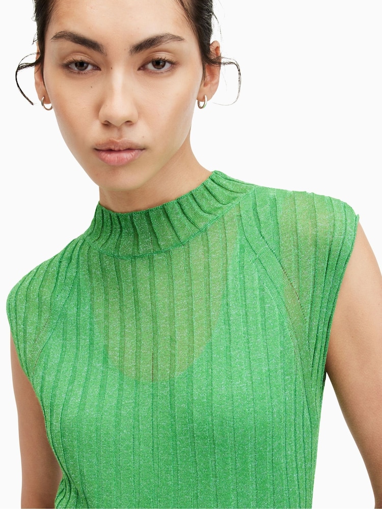 AllSaints Green Patrice Dress - Image 2 of 7
