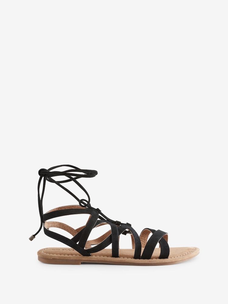 FatFace Renna Black Ghillie Lace Up Sandals - Image 2 of 4