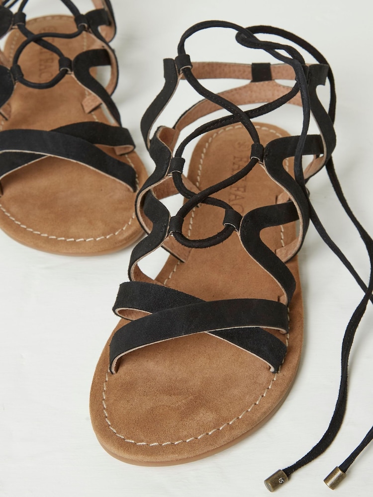 FatFace Renna Black Ghillie Lace Up Sandals - Image 4 of 4
