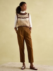 Joules Amy Cream Long Sleeve High Neck Jersey Top - Image 6 of 9
