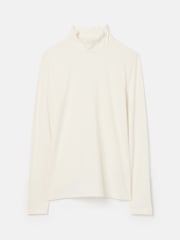 Joules Amy Cream Long Sleeve High Neck Jersey Top - Image 9 of 9