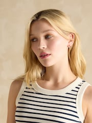 Crema y azul marino - Joules Harbour Striped Jersey Vest - Imagen 5 de 8