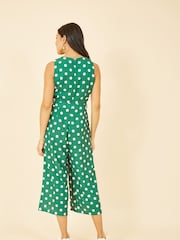 Mela Green Polka Dot Culotte Jumpsuit - Image 4 of 5