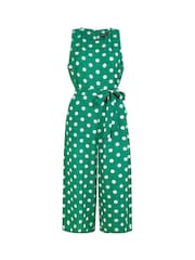 Mela Green Polka Dot Culotte Jumpsuit - Image 5 of 5