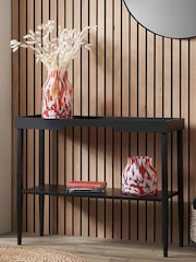 Pacific Black Marnie Wood Console Table with Shelf - Image 1 of 6