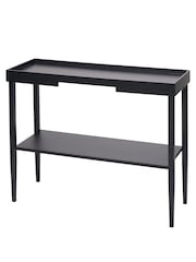 Pacific Black Marnie Wood Console Table with Shelf - Image 3 of 6
