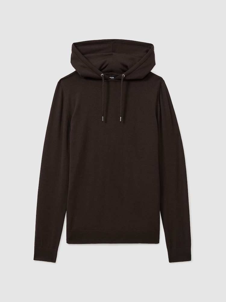 Coco marrón - Sudadera con capucha de lana de merino con cordón ajustable Holland de Reiss - Imagen 2 de 5 Coco marrón - Sudadera con capucha de lana de merino con cordón ajustable Holland de Reiss - Imagen 2 de 5