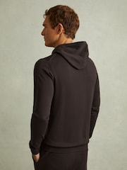 Reiss Coco Brown Holland Merino Wool Drawstring Hoodie - Image 4 of 5