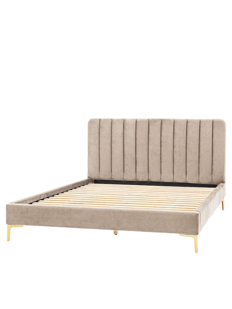 Gallery Home Brown Seaham Upholstered Velvet Bed - Image 2 of 2