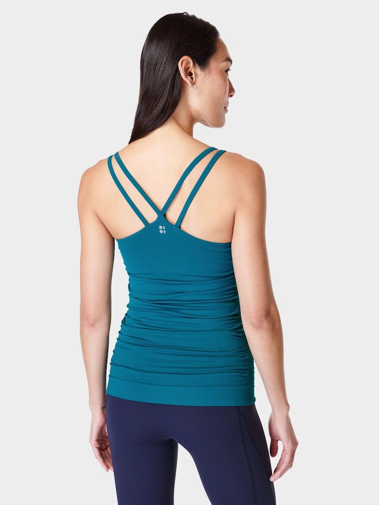 Sweaty Betty Reef Teal Blue Poise Seamless Yoga Bra Vest - Image 2 of 7