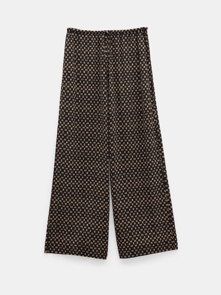 Hush Brown Layla Printed Tie Waist Trousers - Image 5 of 5