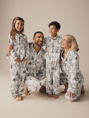 Grey 100% Cotton Matching Family Kids Christmas Mountain Print Pyjamas (9mths-16yrs) - Image 2 of 13