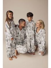 Grey 100% Cotton Matching Family Kids Christmas Mountain Print Pyjamas (9mths-16yrs) - Image 3 of 13