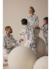 Grey 100% Cotton Matching Family Kids Christmas Mountain Print Pyjamas (9mths-16yrs) - Image 5 of 13