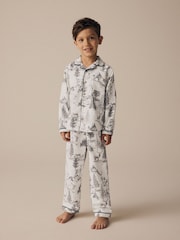 Grey 100% Cotton Matching Family Kids Christmas Mountain Print Pyjamas (9mths-16yrs) - Image 8 of 13