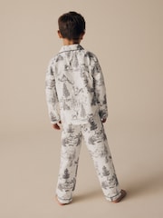 Grey 100% Cotton Matching Family Kids Christmas Mountain Print Pyjamas (9mths-16yrs) - Image 9 of 13