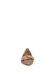 Marrón - Naturalizer Havana-Bow Wide Fit Leather Ballet Flat Shoes - Imagen 3 de 6