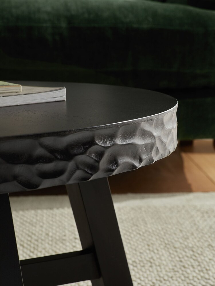 Black Carved Mango Wood Coffee Table - Image 2 of 7