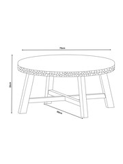 Black Carved Mango Wood Coffee Table - Image 4 of 7