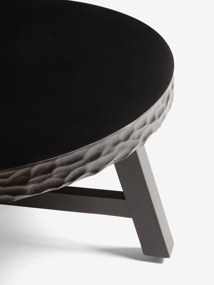 Black Carved Mango Wood Coffee Table - Image 7 of 7