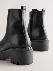 Black Leather Forever Comfort® Zip Front Heeled Boots - Image 4 of 5