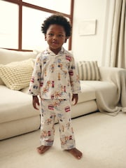 Greige London Single Button Through 100% Cotton Pyjamas (9mths-8yrs) - Image 1 of 3
