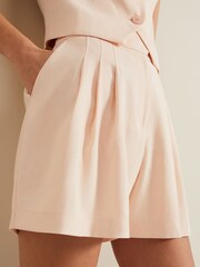 Phase Eight Pink Bianca Linen Shorts - Image 4 of 7