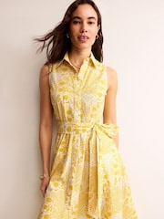 Boden Yellow 100% Cotton Amy Sleeveless Shirt Dress - Image 2 of 6