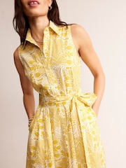 Boden Yellow 100% Cotton Amy Sleeveless Shirt Dress - Image 4 of 6