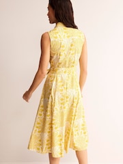 Boden Yellow 100% Cotton Amy Sleeveless Shirt Dress - Image 5 of 6