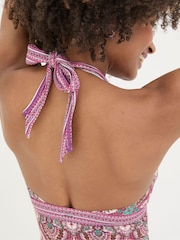 FatFace Serena Pink Detail Paisley Swimsuit - Image 4 of 6