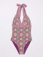 FatFace Serena Pink Detail Paisley Swimsuit - Image 6 of 6