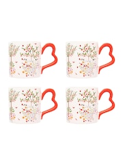 Cath Kidston Set of 4 Pink Oh My Heart Mugs - Image 1 of 3