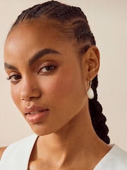 Gold Tone Shell Inlay Earrings Made With Recycled Metals - Image 2 of 3