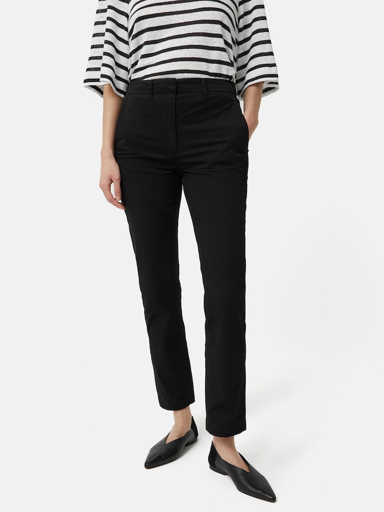 Jigsaw Black Marden Cotton Chinos Trousers - Image 1 of 5
