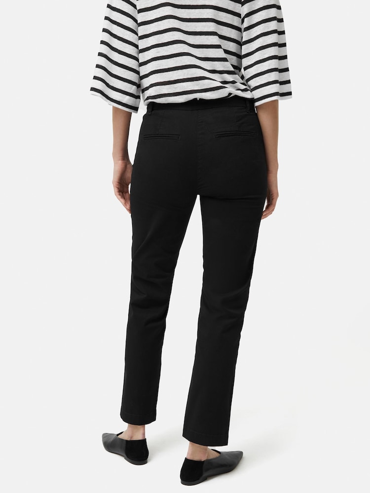 Jigsaw Black Marden Cotton Chinos Trousers - Image 5 of 5