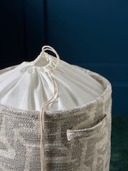 Grey Geometric Laundry Bag Basket - Image 2 of 4