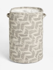 Grey Geometric Laundry Bag Basket - Image 3 of 4
