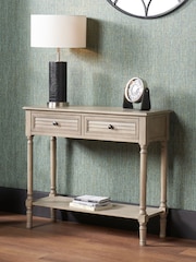 Pacific Taupe Brown Ashwell Pine Wood Console Table - Image 1 of 2