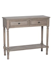 Pacific Taupe Brown Ashwell Pine Wood Console Table - Image 2 of 2