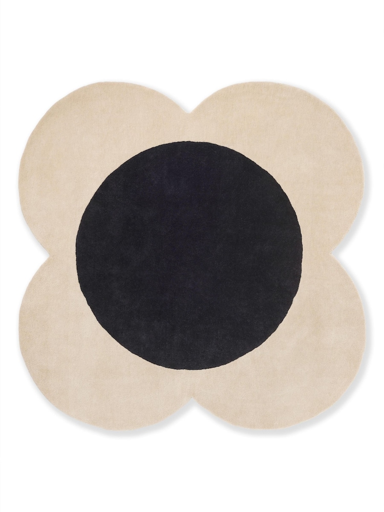 Orla Kiely Natural Flower Spot Round Rug - Image 2 of 4